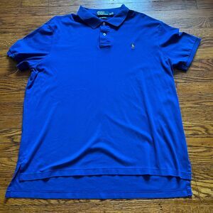Polo Ralph Lauren Men's XXL Blue Pima Soft Touch Short Sleeve Polo Shirt Golf
